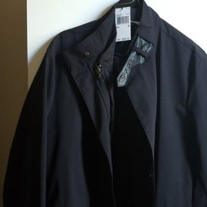 Michael Kors jacket, red boots